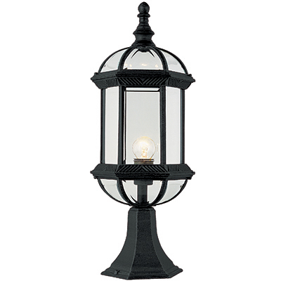 Trans Globe Lighting 4182 BK 1 Light Post Lantern in Black